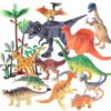 kukifun 15Pcs Dinosaur Toys Set 4-7Inch Realistic Dino Figures Kids Gift