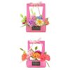 Kuntesetty 2 Sets DIY Felt Flower Basket Craft Kit Handmade Flowers 3D Handheld Floral Material Set Bouquet Non Woven Kids Gift Collection with Soft Non, Colorful Rose Colorful Carnations