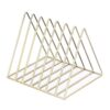 Kuntesetty Desktop Storage Book Rack Files Folder Stand File Sorter Organizer Desk Mail Organizer with Metal and Neat Document Storage, Golden-S