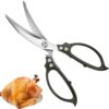 KUONIIY 10.5" Kitchen Scissors Poultry Shears, Stainless Steel