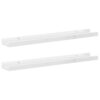 KUTYWEXFM 2-Pack High Gloss White Floating Wall Shelves MDF 23.6 Inch