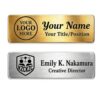 KZCKZC Custom Engraved Name Tag Badge Identification Plate with Logo Text