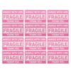 Label PVC 3x2 Stickers Fragile Warning Pink Shipping 6pcs Inch