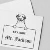 Labrador Retriever Peeking Ex Libris Book Stamp, Duo Hand Mount