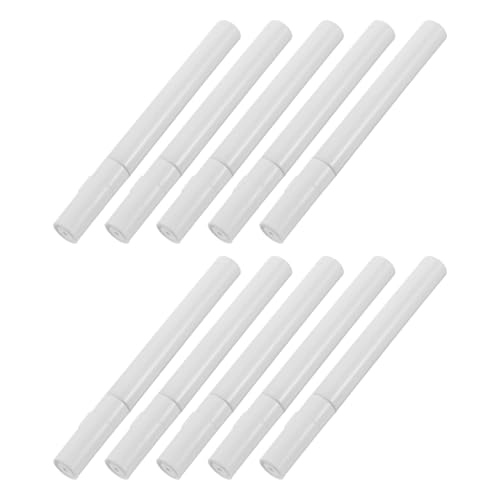 LABRIMP 10pcs Refillable Paint Pen Marker with Aluminum Tube, Fine Tip and Slanted Head, Empty Fillable Acrylic Paint Pens for Detailed Art and Industrial Marking, Smooth and Controlled