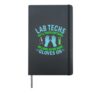 Lab Techs Gloves On Touching All Laboratory Techies Fun Pun Hardcover Journal, Black