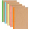 LABUK 5pcs A5 Composition Notebook Journals, Kraft Lined Notebooks Bulk, 5 Colors 60 Pages for Journaling, Writing, School, Office, Kids Gift