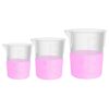 Labvida 3 Size Stackable Plastic Beaker Set, 1000ml 2000ml 5000ml, PP Material, with Molded Graduation, LVB008