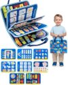LADFAR Montessori Busy Board, 8-Page Sensory Activity Toy, Car