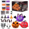 LAHAND Halloween Air Dry Clay Kits for Kids-Modeling Clay DIY Kit,12 Pack Hallowmas Pumpkin Crafts Set，Trick or Treat Halloween Day Party Decoration Gift