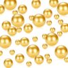 LAIDANLA 240Pcs Brightgold Vase Filler Pearl Beads 8/14/20 mm Round Beads Centerpieces Vases for Vase Filling Decorations Wedding Centerpieces Party Table Decor