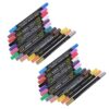 LALAFINA 12pcs Dual Color round Tip Water Based Art Markers for Coloring