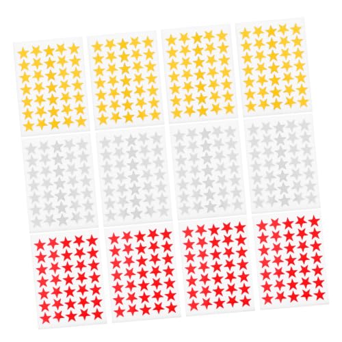LALAFINA 30sheet Star Stickers for Reward Motivational Reward Paper Star Decal for Student Planner and Classroom Use, Easy to Peel and Stick, for Homeschool and Teaching Supplies