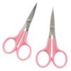 LALOFE 2 Pack 4.7 Inch Curved Embroidery Scissors, Pink