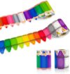 Laminated Rainbow Bulletin Board Border, 65 Ft Tear‑Resistant Waterproof