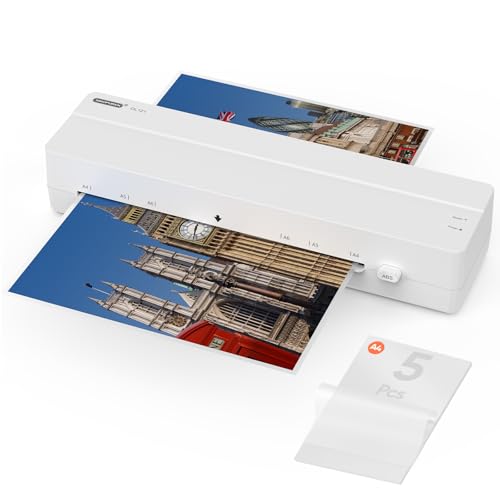 Laminator Machine, 9-Inch Thermal Laminator, Quick 4-Min Warm-Up, Jam-Free Technology, Portable Compact Design for Letter Size Sheets, Ideal for Home, Office & School Use
