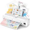 Laminator Machine with 40 Pack Letter Size Laminating Pouches (8.5" x 11"), Thermal and Cold Lamination, Built-in Cutter, Quick Warm-Up, 9 Inch Portable Laminator for Home, Office and School, White