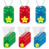 Landical 24 Pcs Student Incentives Metal Star Student Dog Tag with Chains Recognition Tag Necklaces Education Awards Prizes Bulk for School Classroom Reward Teacher Supplies
