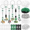 Landical 564 Pcs Soccer Charm Keychain Making Kit DIY Name Bead Craft