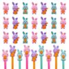 LanMa 30 Pack Pencil Erasers Toppers,Cute Rabbit Pencil Top Cap Erasers for Kids Classroom Prizes,Game Reward,Easter Egg Fillers,Back to School Supplies,Goodie Bag Stuffers,Party Favor