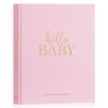 Lanpn Hello Baby First 5 Year Memory Book for Boy Girl - Linen Hardcover Baby Book Keepsake for New Parents - Newborn Baby Journal Scrapbook Photo Album Baby Milestone Book (Pink, 154 Pages)