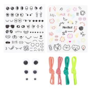 Lantern Art & Craft Kit, DIY Decorating Craft Kits, Cute Cartoon Make a face Stickers, 2 Sheets Embossing Facial Stickers, 3 Pairs of Googly Eyes, 4 Pairs of Multi-Color Strings