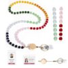 Lanyards for ID Badges and Keys, Natural Stone Beaded Teacher Lanyard