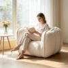 Large Bean Bag Chair for Adults(Only Cover) Soft Chenille (Beige)