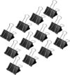 Large Binder Clips 1.5 Inch, 20 Pack Black Paper Clamps Metal Binder Clips for Office School Home Document Organizing Supplies