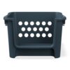 Large Blue Stackable Plastic Open-Front Toy Storage Basket with Handles