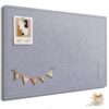 Large Bulletin Board, 48 X 35 Inches Felt Cork Board with 40 Pushpins, Foldable Felt Notice Pin Board Photo Display Board with Self-Adhesive Tape for Office Home School (Light Gray, 48x35 inch)