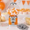 Large Capacity Gumball Machine | Coin-Operated Gachapon Dispenser(Orange)