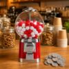 Large Capacity Gumball Machine | Coin-Operated Gachapon Dispenser(Red)