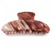 Large Claw Clip | 4.33-Inch Marbled PVC | Marbled Brown, 1 Pack