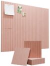 Large Felt Bulletin Board Tiles 48" x 36" Cork Board Alternative (Light Pink, Fine-Stripe 12-Pack)