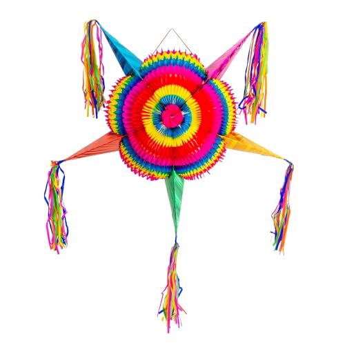 Large foldable pinata 31.49" rainbow or pink made with cardboard and tissue paper perfect for mexican party birthday adults kids and traditional colorful pinatas for big celebrations (rainbow)