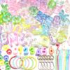 Large Letter Beads, 112pcs Paracord Keychain Kit, Clear Alphabet Beads