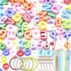 Large Letter Beads, 138pcs Paracord Keychain Kit, Colorful Alphabet Beads