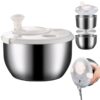 Large Salad Spinner: 6L Stainless Steel Lettuce Spinner with Washing Basket