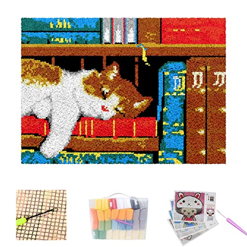 Latch Hook Rug Kits Animal Carpet Embroidery Needlework DIY Tapestry Yarn Hooking Craft with Crochet Color Pre-Printed Pattern Design for Adult Kid Crocheting ( Color : B Size : 80*115cm ) (F 61*87