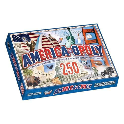 Late for the Sky America-Opoly 250th Board Game for Families, 2–6 Players, Ages 8+, Celebrating the Great American Semiquincentennial!