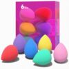 Latex-Free Waterdrop Makeup Sponges, Multicolor, 6 Count