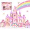LATI Princess Castle Magnetic Tiles for Kids, Double-Sided Building Toy