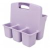 Lavender Plastic Supply Caddy with 4 Compartments, 30 x 21 x 28 cm