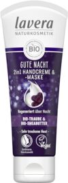 lavera Good Night 2in1 Hand Cream and Mask - natural cosmetics - vegan - certified - grape & shea butter - 2.5 Fl Oz