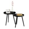 Lavish Home Nesting Side Tables, Black, Set of 2, 21.5”/16”