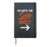 Lazy Halloween Costume For Couple I'm With The Sexy Ghost Hardcover Journal, Black