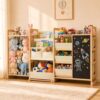 ldeacastle Toy Storage Organizer with Bookshelf, Plush Storage & Chalkboard