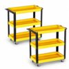 LDHTHOPI 3 Tier Rolling Tool Cart, 300LBS Service Cart with Wheels, 2PCS
