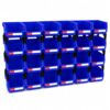 LEADLOONG 24 Pack Stackable Storage Bins Heavy Duty Parts Organizer Blue